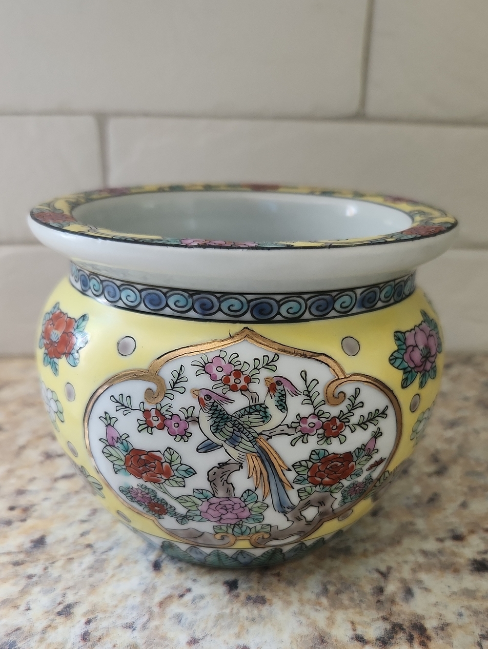 Vintage Chinese Porcelain Planter - "Fishbowl"